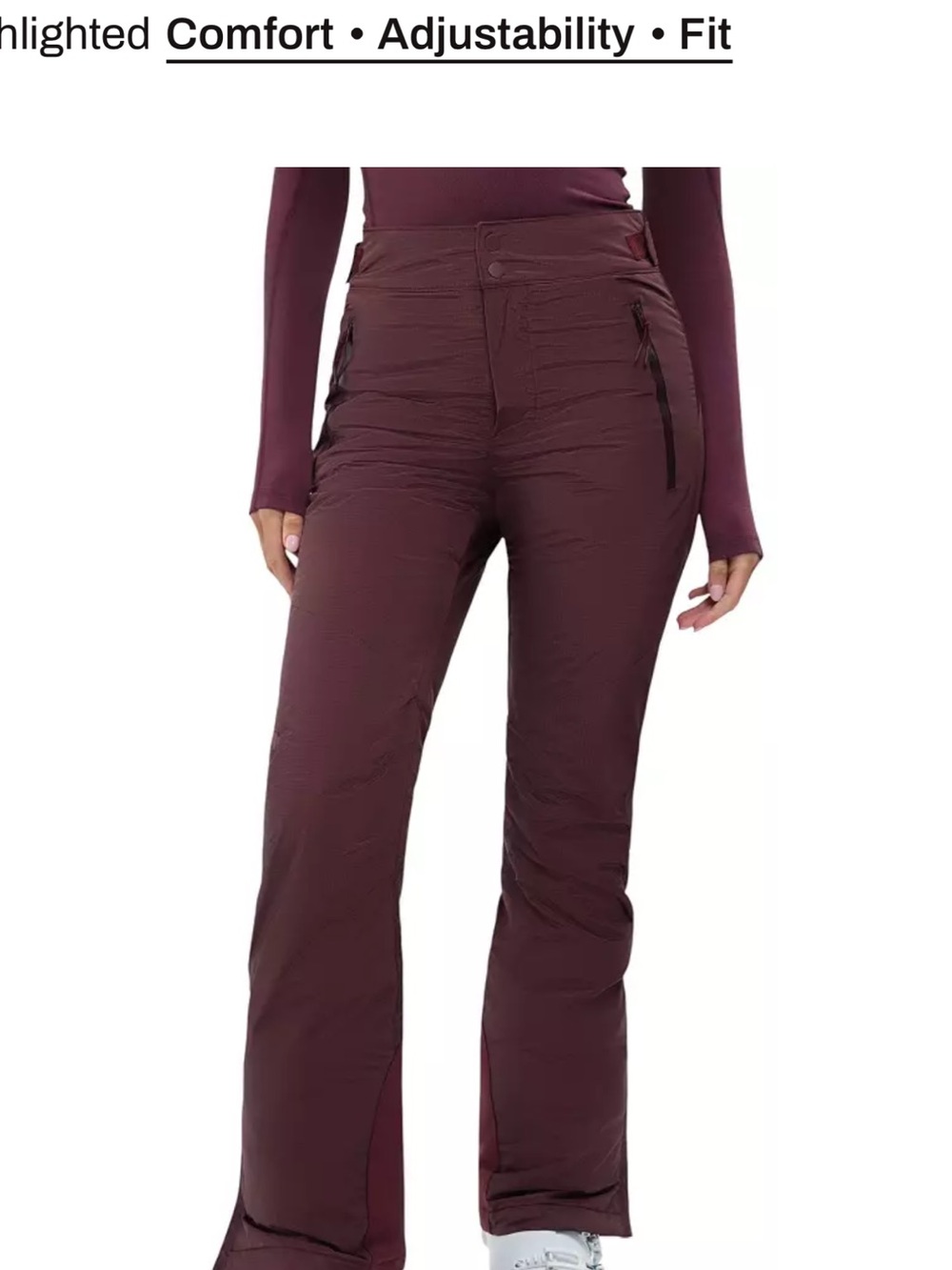 Halfdays Glazed Cherry Alessandra Boot-Cut Snow Pants for Women